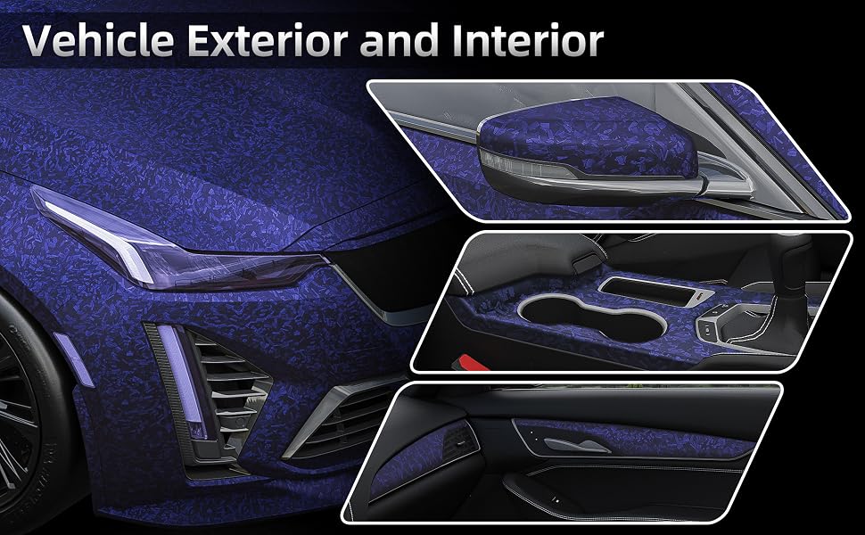 Lypumso Matte Blue Forged Carbon Fiber Vinyl Wrap Roll - detail image 2