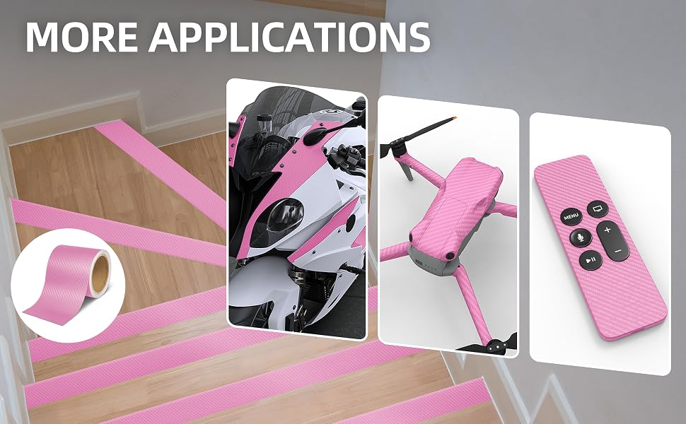 Lypumso 3D Pink Carbon Fiber Vinyl Wrap Tape with Tools Kits - detail image 5