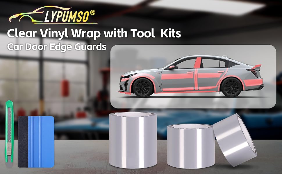 Lypumso Clear Vinyl Wrap Tape Roll with Tool Kit - detail image 1