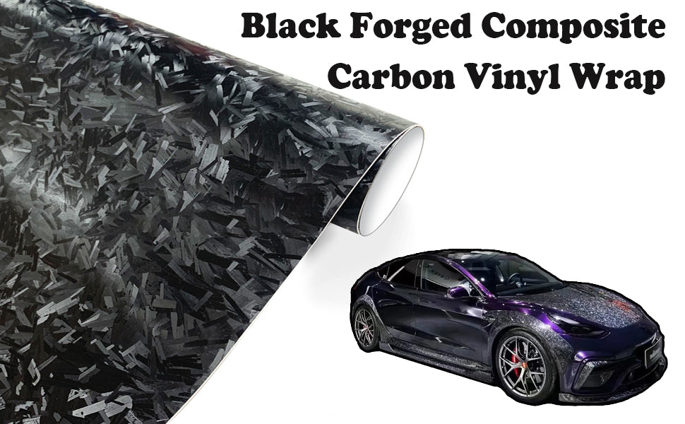 Lypumso Black Forged Carbon Fiber Vinyl Wraps - detail image 1